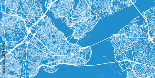 Urban vector city map of Istanbul, Turkey