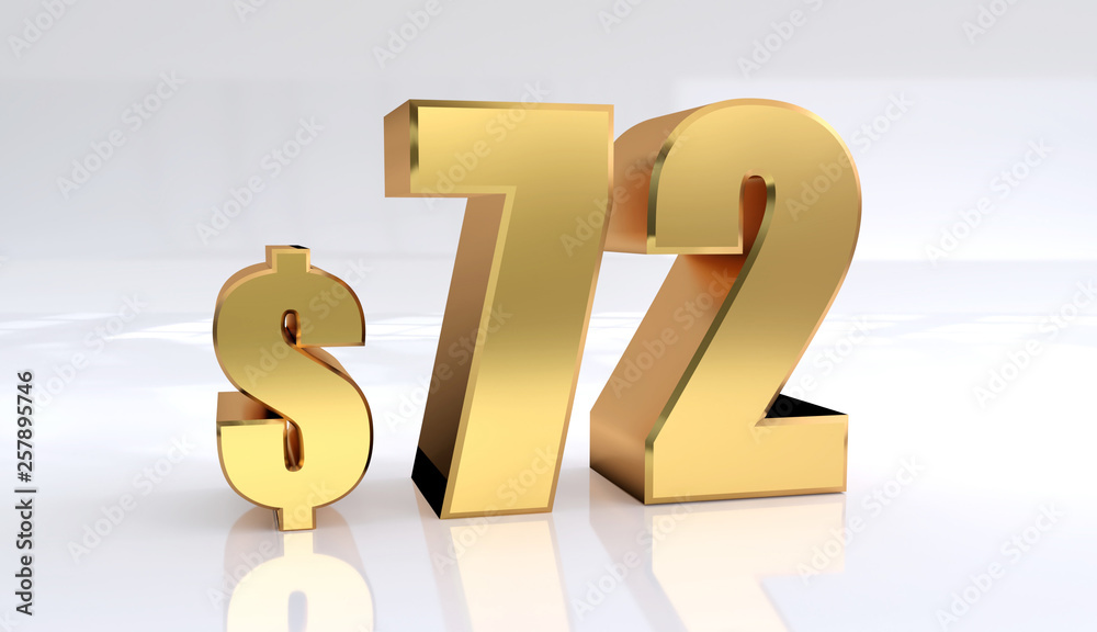 72 dollar price symbol. red text number 3d render with dollar sign on white background - Illustration 72 dollar price symbol. red text number 3d render with dollar sign on white background - Illustration