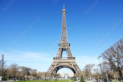 PARIS-FRANCE-FEB 24, 2019: The Eiffel Tower is the one of the most visited landmark in France