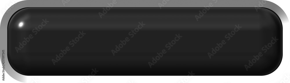 Web button 3d - black glossy realistic with metal frame, easy to expand Web button 3d - black glossy realistic with metal frame, easy to expand