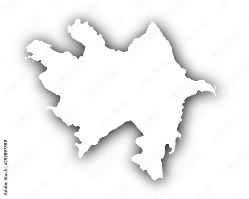 Karte von Aserbaidschan mit Schatten