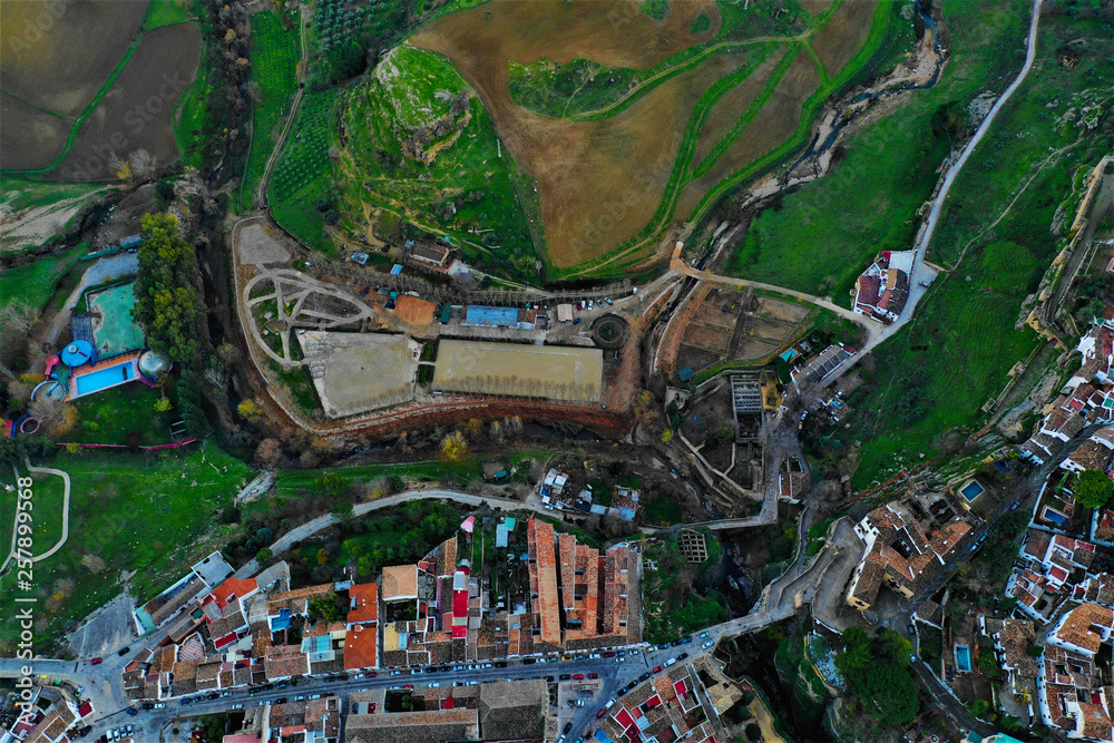 Ronda in Spanien Luftbilder Puente Nuevo, Plaza de Toros de Ronda und