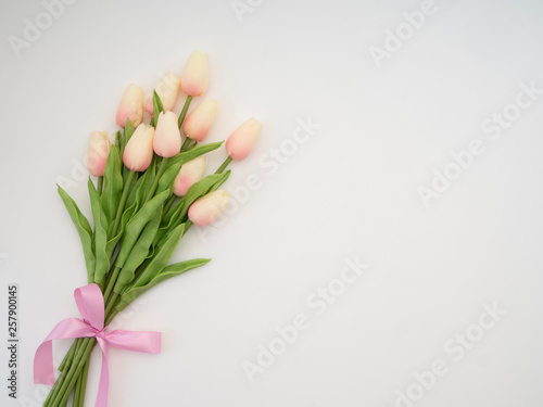 Fototapeta Naklejka Na Ścianę i Meble -  Mother's day concept.Beautiful bouquet of tulips