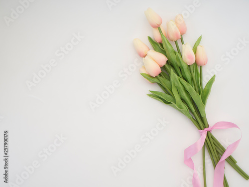 Fototapeta Naklejka Na Ścianę i Meble -  Mother's day concept.Beautiful bouquet of tulips