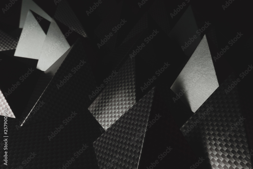 Fototapeta premium Dark pyramids textured, abstract background