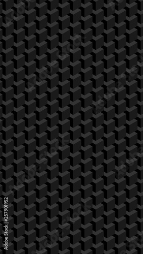 Vertical geometric cubes pattern. Contemporary geometric background in isometric style. Wall of cubes.