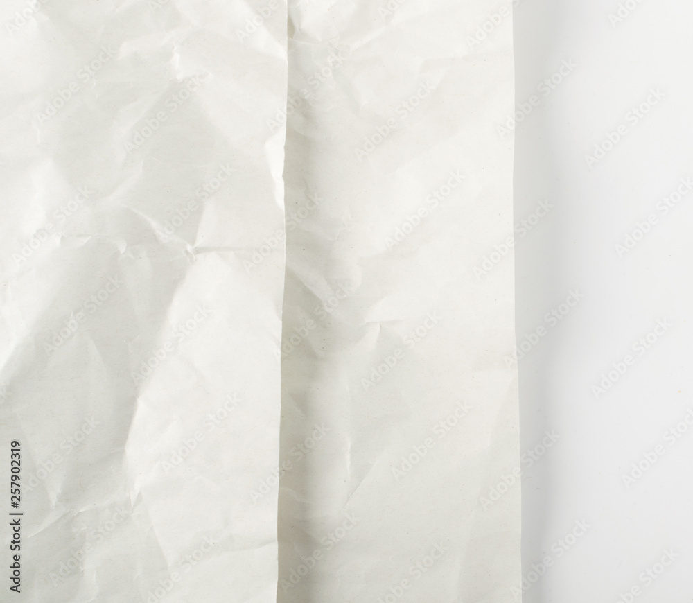 Sheet of White Thin Crumpled Craft Paper Background Sheet of White Thin Crumpled Craft Paper Background
