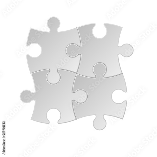 Puzzle pieces isolated on white background. Vector illustration