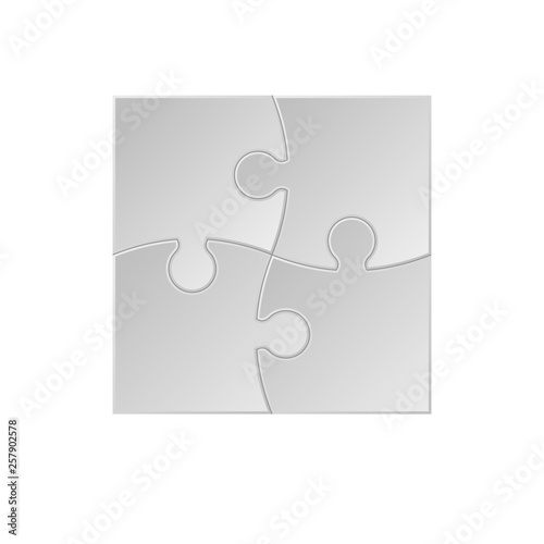 Puzzle pieces isolated on white background. Vector illustration