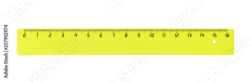 Fototapeta Horizontal yellow plastic ruler
