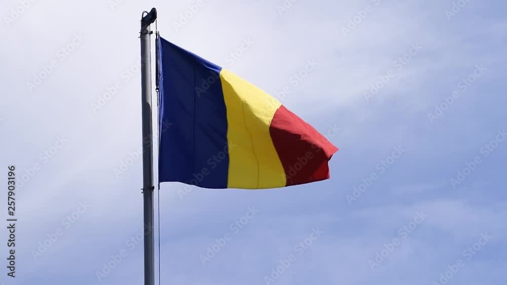 Romania Flag - The Flag of Romania blowing in the wind Romania Flag - The Flag of Romania blowing in the wind