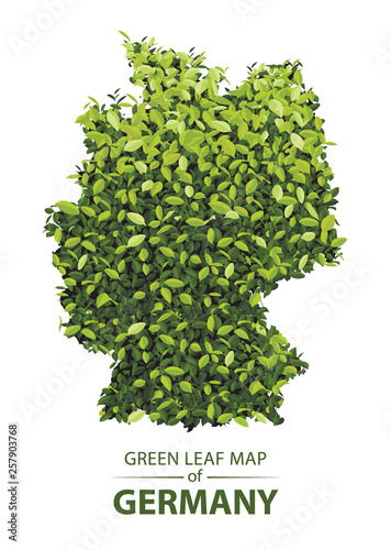 Green leaf map of germany vector illustration of a forest is concept