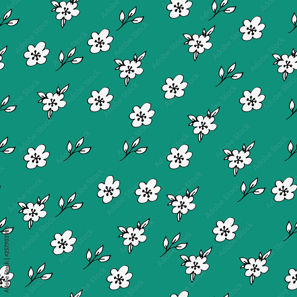 Floral seamless pattern. Summer flowers. Decorative print for fabric and other surfaces. Floral seamless pattern. Summer flowers. Decorative print for fabric and other surfaces.