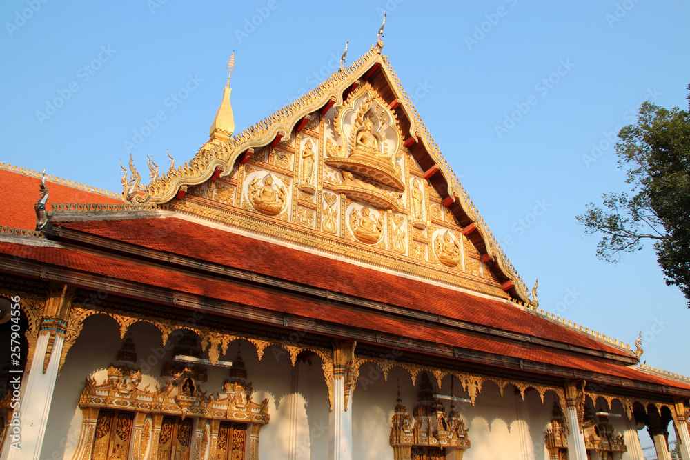 Buddhist temple (Pha That Foun) in Vientiane (Laos)