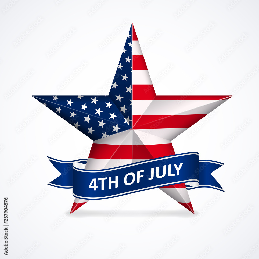 Independence Day with star in national flag colors Independence Day with star in national flag colors