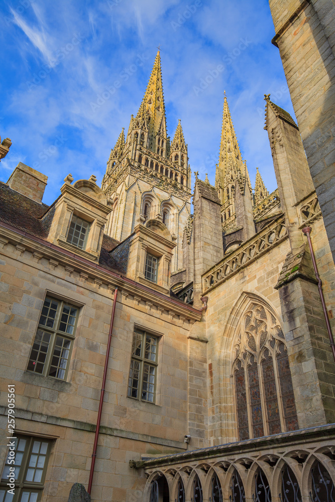  Cathedral of Saint Corentin of Quimper, Brittany, France
