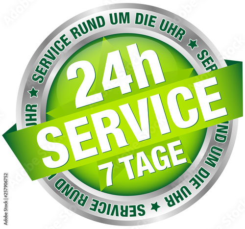 Button Banner "24h Service" Grün/Silber