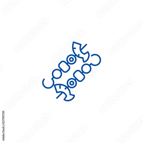 Kebab line concept icon. Kebab flat  vector website sign, outline symbol, illustration.