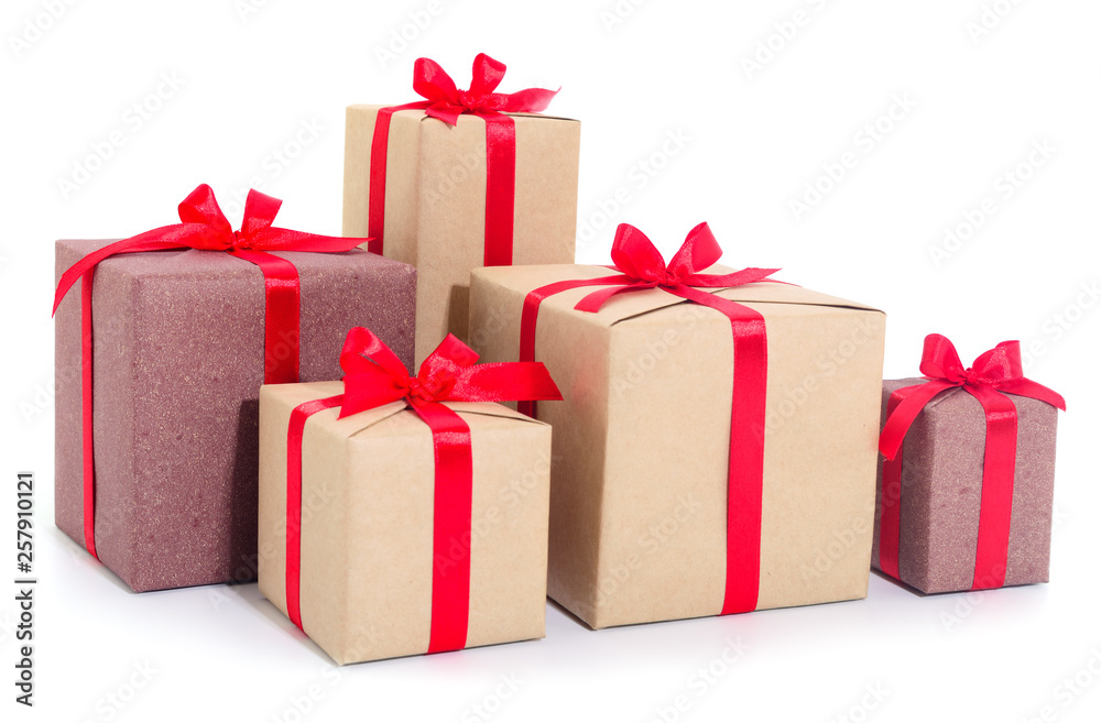Fototapeta premium Gift boxes, gifts on a white background isolated.