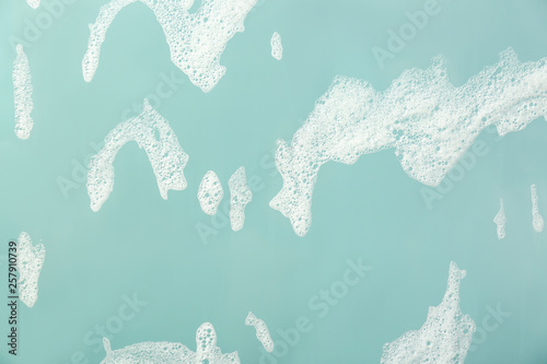 White soap foam bubbles on ...