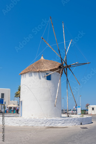 Traditional cycladic windmill on Paros island, Greece
