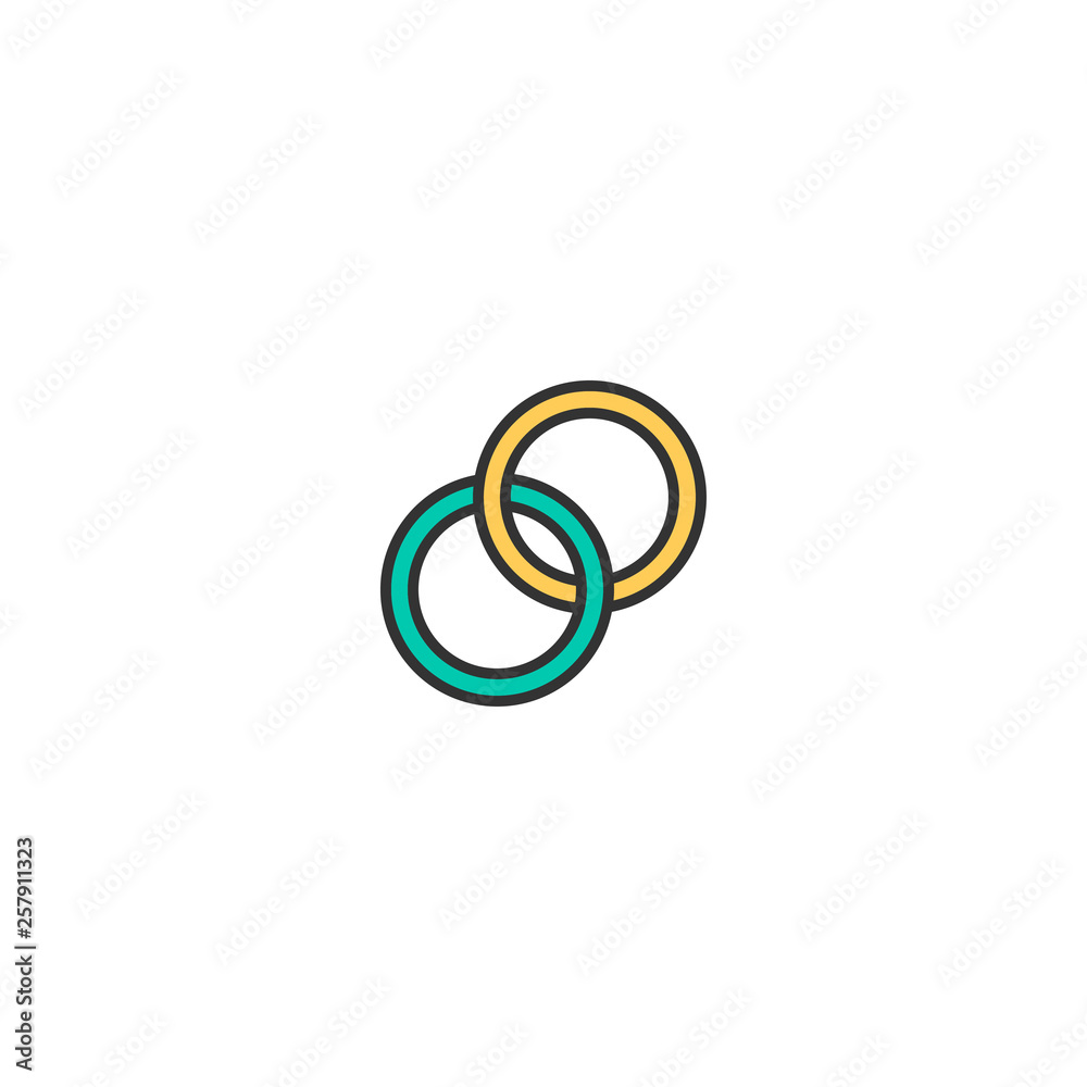 Fototapeta premium Wedding rings Icon Design. Lifestyle icon vector design