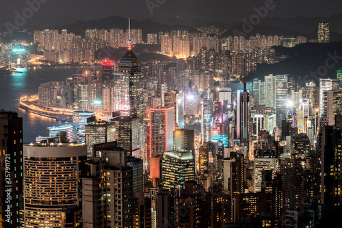 Hong Kong, Causeway Bay, cityscape at night