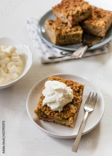 Wallpaper Mural Homemade rhubarb cake with whipped cream Torontodigital.ca