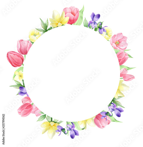 Watercolor spring flowers