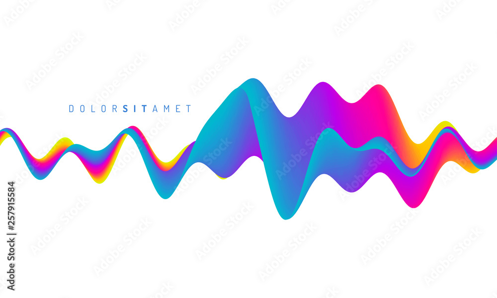 3D wavy background with dynamic effect. Abstract vector illustration for flyer, brochure, booklet and websites design.