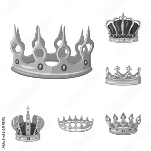 Vector design of jewel and vip sign. Collection of jewel and nobility stock symbol for web.