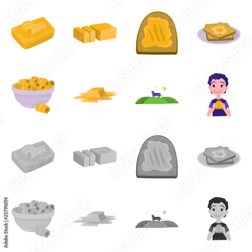 Vector design of creamy and product symbol. Collection of creamy and farm stock vector illustration.