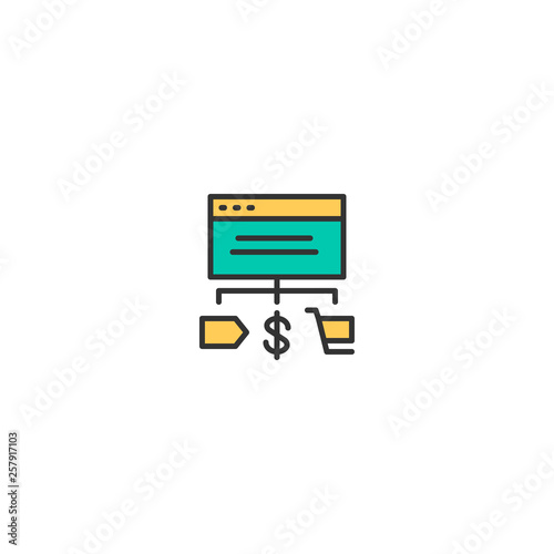 Online shop icon design. Shopping icon vector design