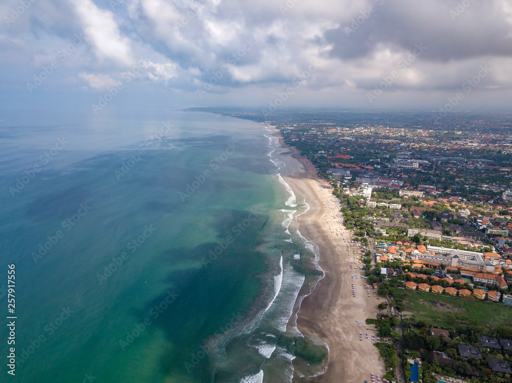 Bali, Kuta Beach, Indian Ocean and coastline, aerial view Bali, Kuta Beach, Indian Ocean and coastline, aerial view