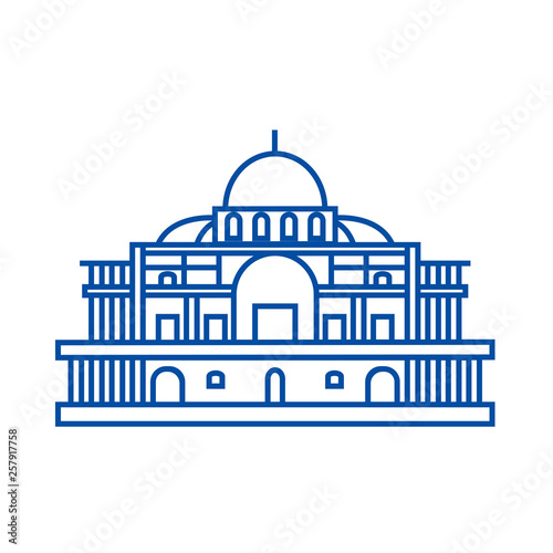 Mexico cathedral line concept icon. Mexico cathedral flat  vector website sign, outline symbol, illustration.