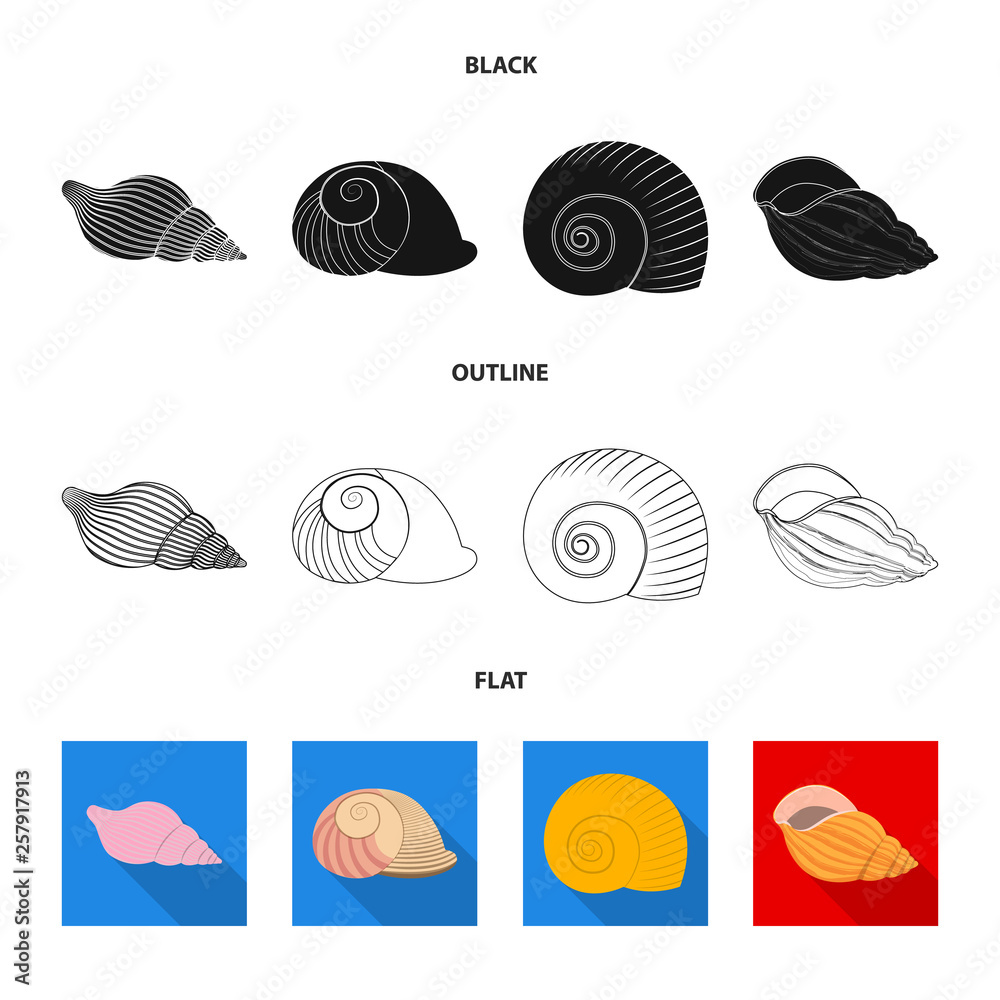 Vector design of animal and decoration symbol. Collection of animal and ocean vector icon for stock.
