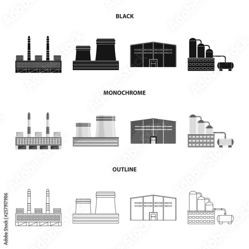 Isolated object of production and structure logo. Set of production and technology vector icon for stock.