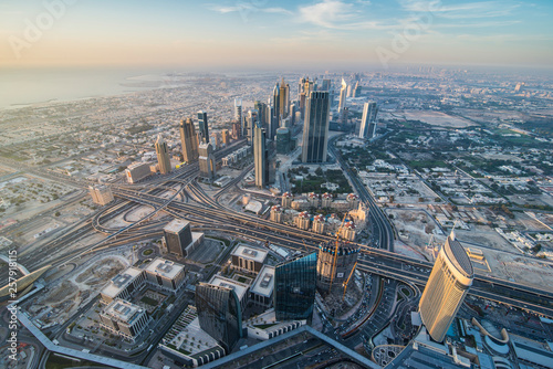 UAE, Dubai, Highrise building in Down Town Dubai photo