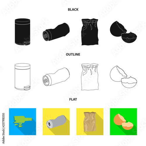 Isolated object of dump  and sort sign. Set of dump  and junk vector icon for stock.