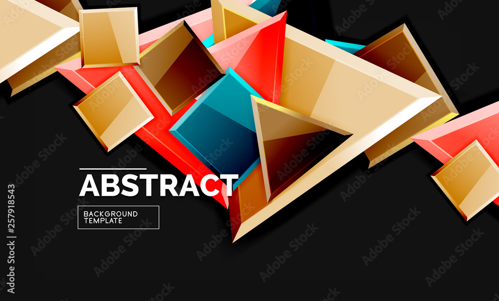 Squares and triangles geometrical background Squares and triangles geometrical background
