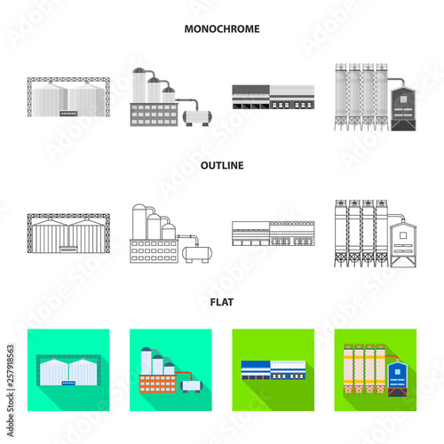 Vector illustration of production and structure symbol. Collection of production and technology stock vector illustration.