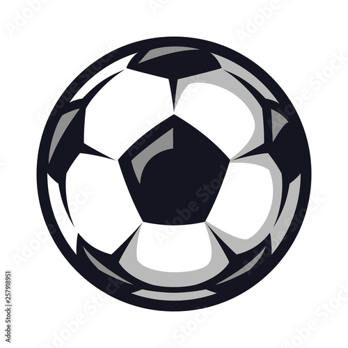 Football flat icon, soccer ball. Sport accessory games. Vector illustration, isolated on white background. Simple shape for design logo, emblem, symbol, sign, badge, label, stamp.