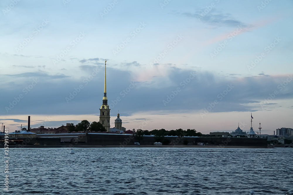 Peter and Paul Fortress in the evening Peter and Paul Fortress in the evening