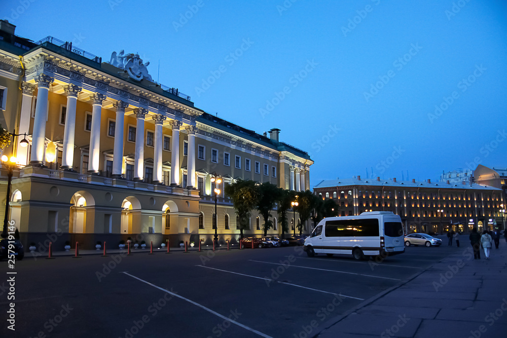 evening streets of the city of St. Petersburg