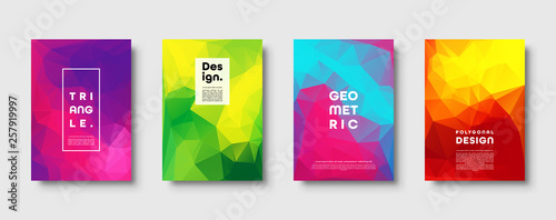 Triangle polygonal abstract background. Colorful gradient design. Low poly shape banner. Vector illustration.