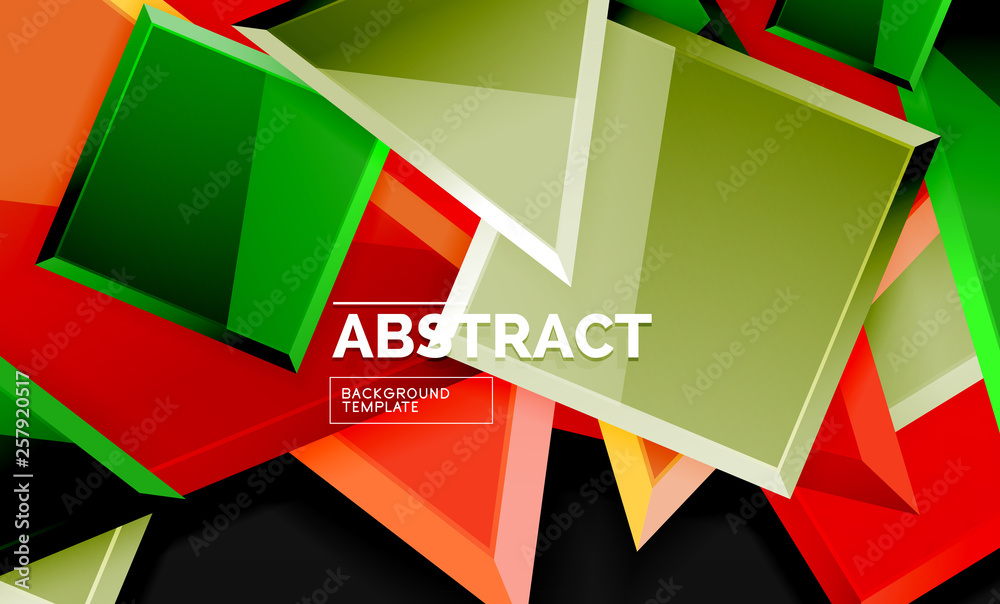 Glossy squares and triangles geometric backgrounds