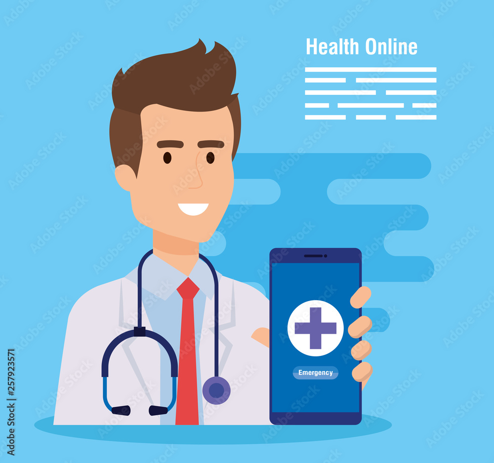 man doctor with stethoscope and smartphone diagnosis man doctor with stethoscope and smartphone diagnosis