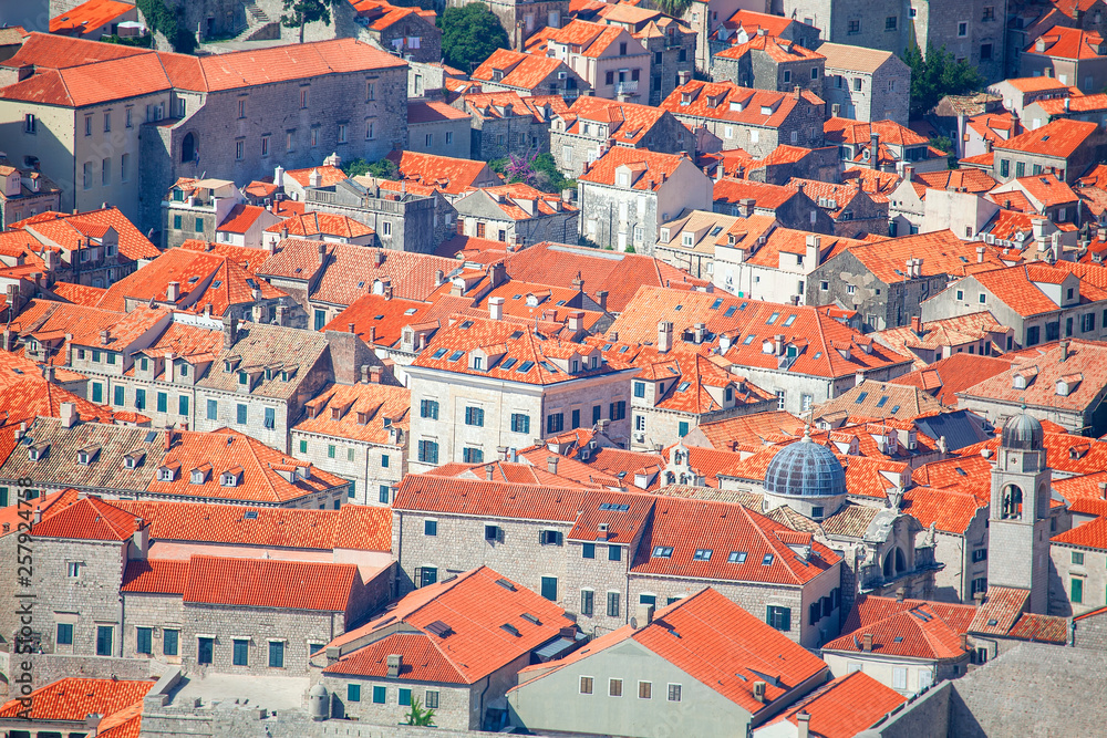 old town Dobrovnik in Croatia , architecture with red roofs