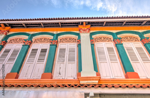 Historical buildings in Joo Chiat Road, Singapore photo