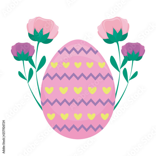 decorated egg of easter with flowers © djvstock